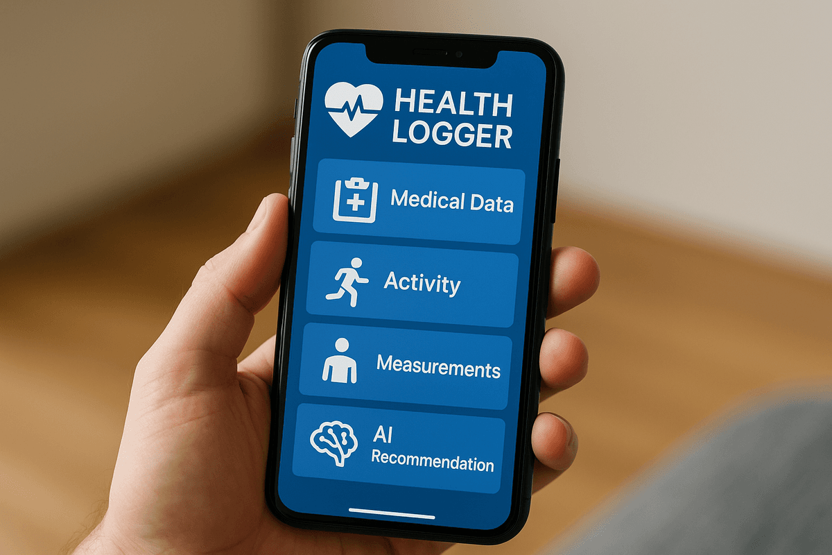 Health Logger App on a Phone